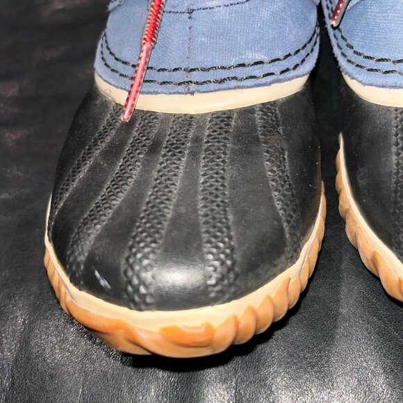 SOREL OUT 'N ABOUT WATERPROOF ANKLE DUCK RAIN BOOTS in RED WHITE & BLUE EUC W 8 - Picture 6 of 13